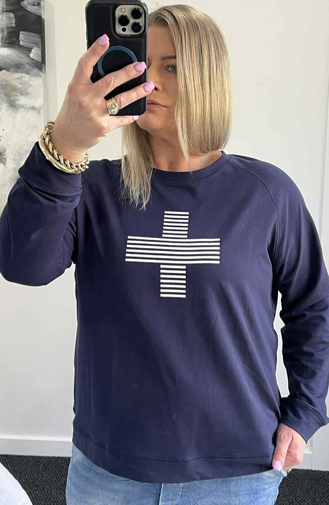 French Terry Print Crew
