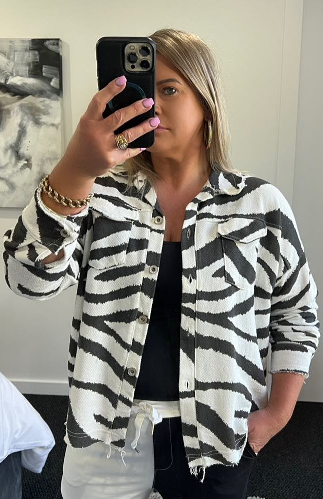 Lola Light Weight Zebra Shacket