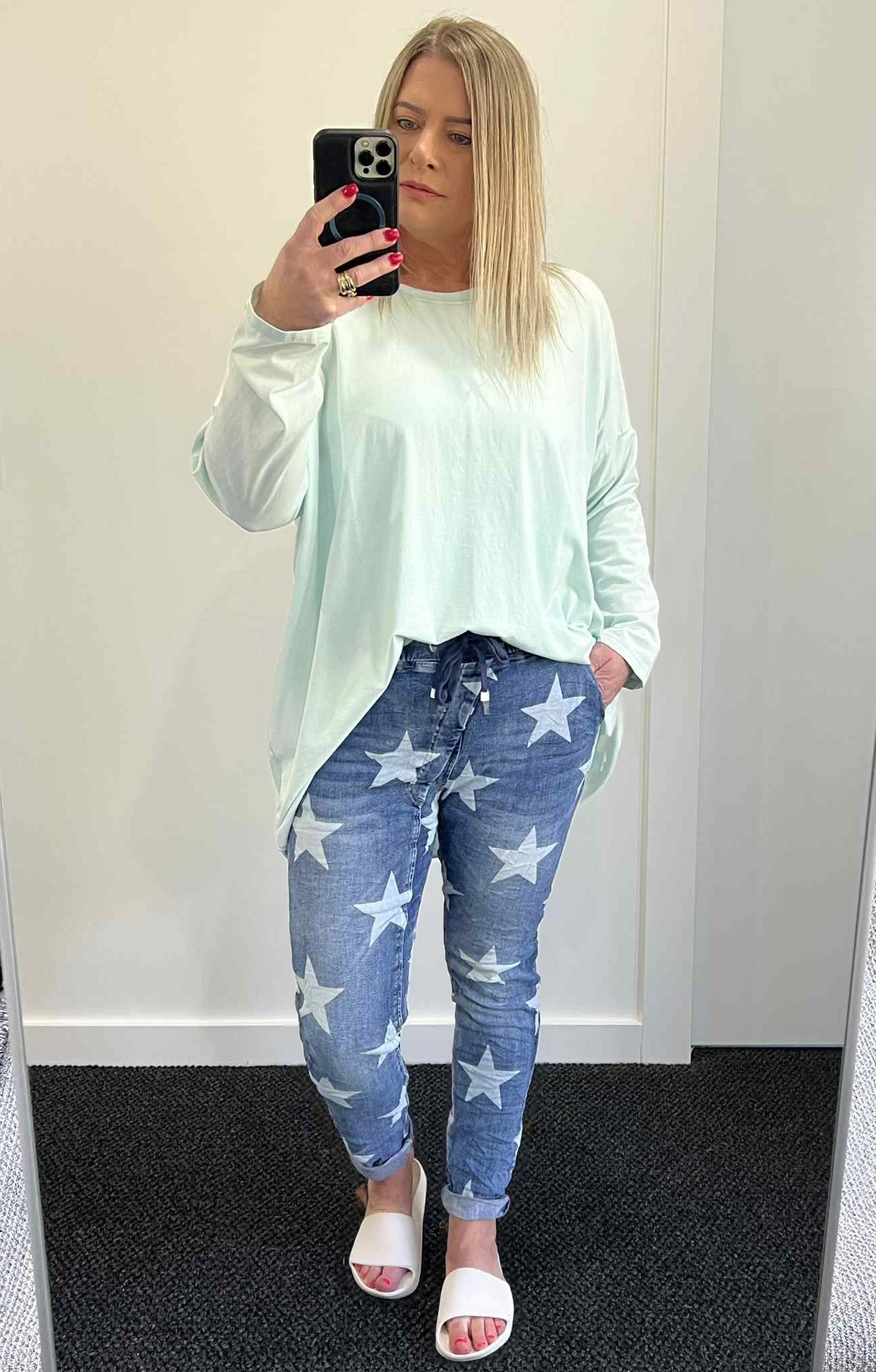 Bella Basic Long Sleeve Top - Seafoam