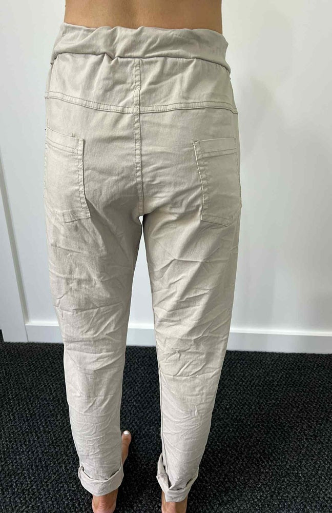 Stevie Pull on Jogger - Stone