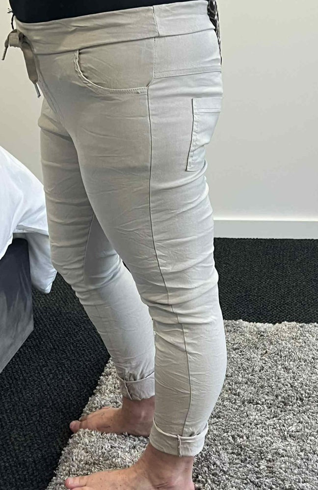 Stevie Pull on Jogger - Stone