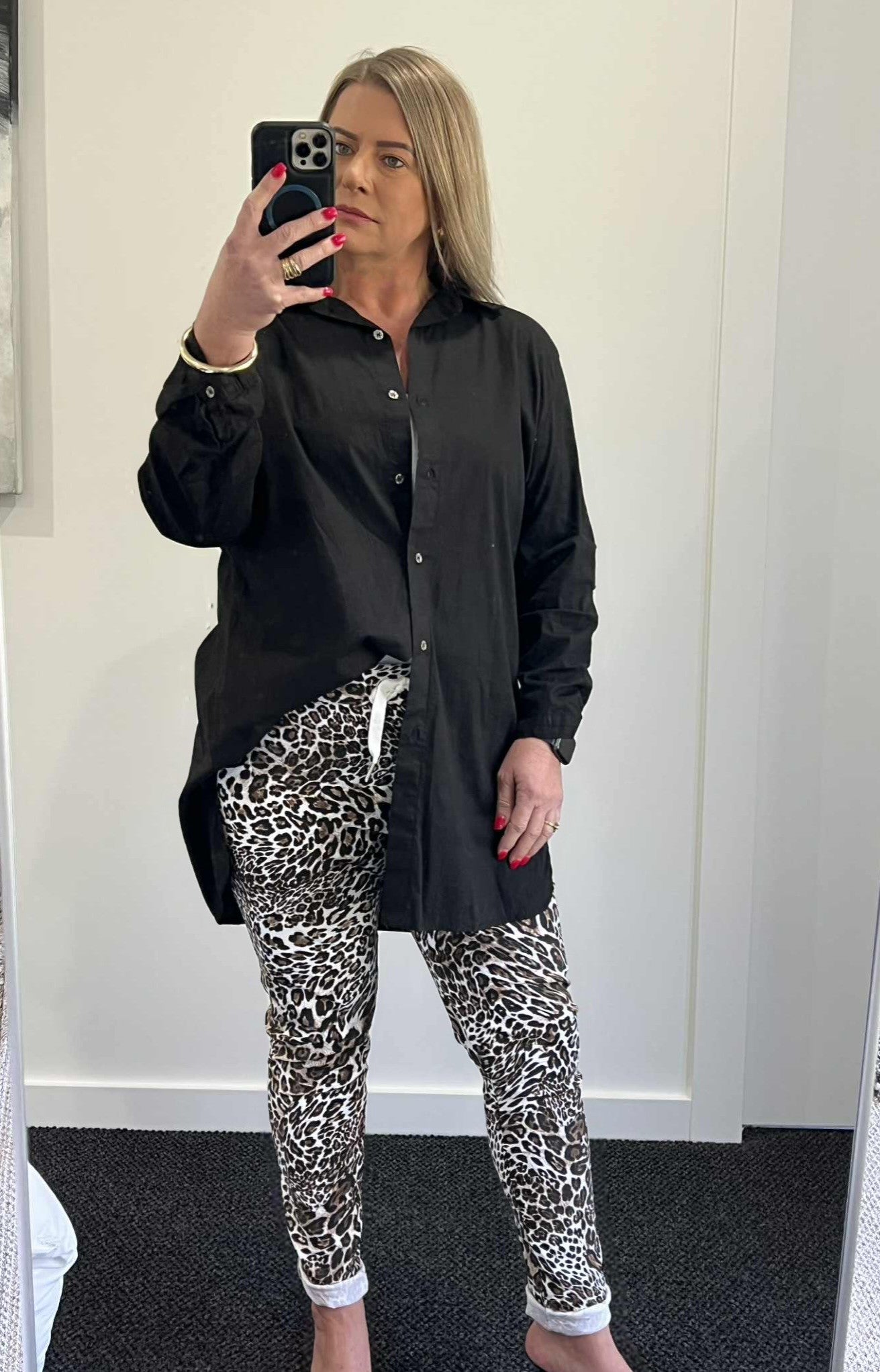 Leopard Stretch Jogger - White Leopard
