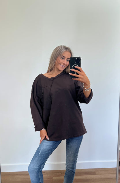 Daisy Denim Pocket Top