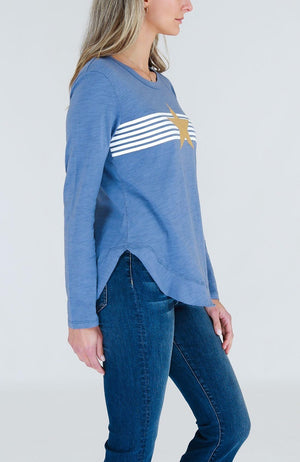 Gold Star With Stripes L/S Tee