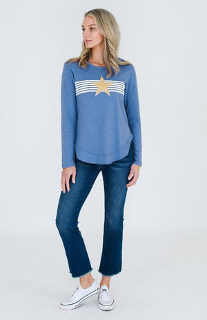 Gold Star With Stripes L/S Tee