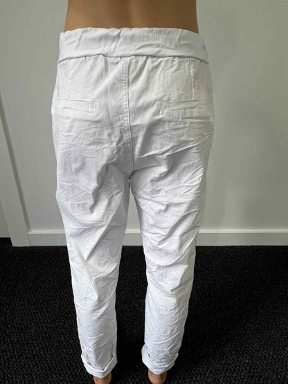 Bessie Zip Pocket Joggers - White
