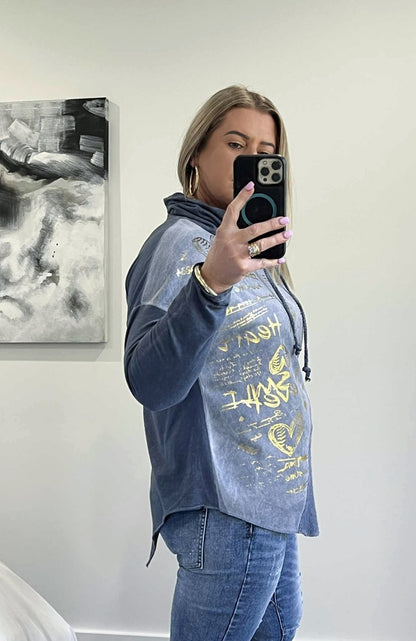 Milly Metallic Print Sweat