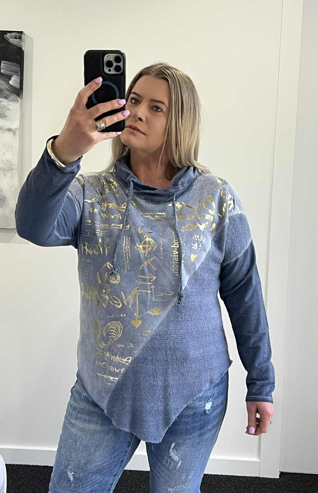 Milly Metallic Print Sweat