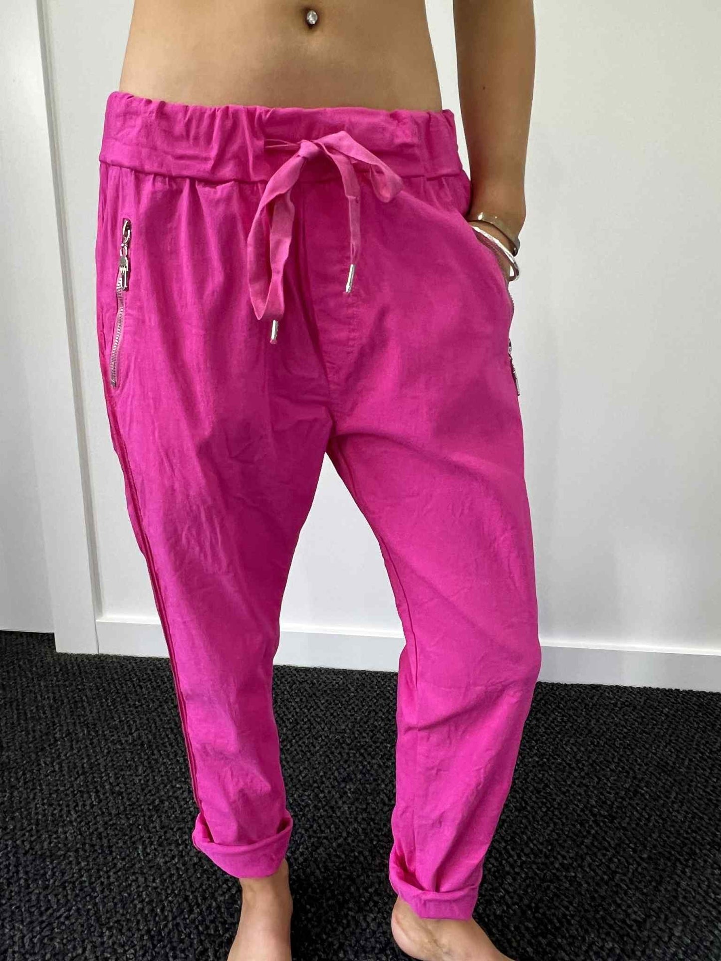 Bessie Zip Pocket Joggers - Pink