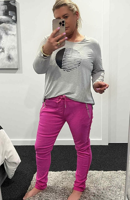 Bessie Zip Pocket Joggers - Pink