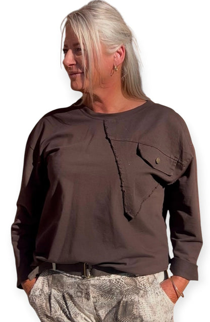 Daisy Denim Pocket Top