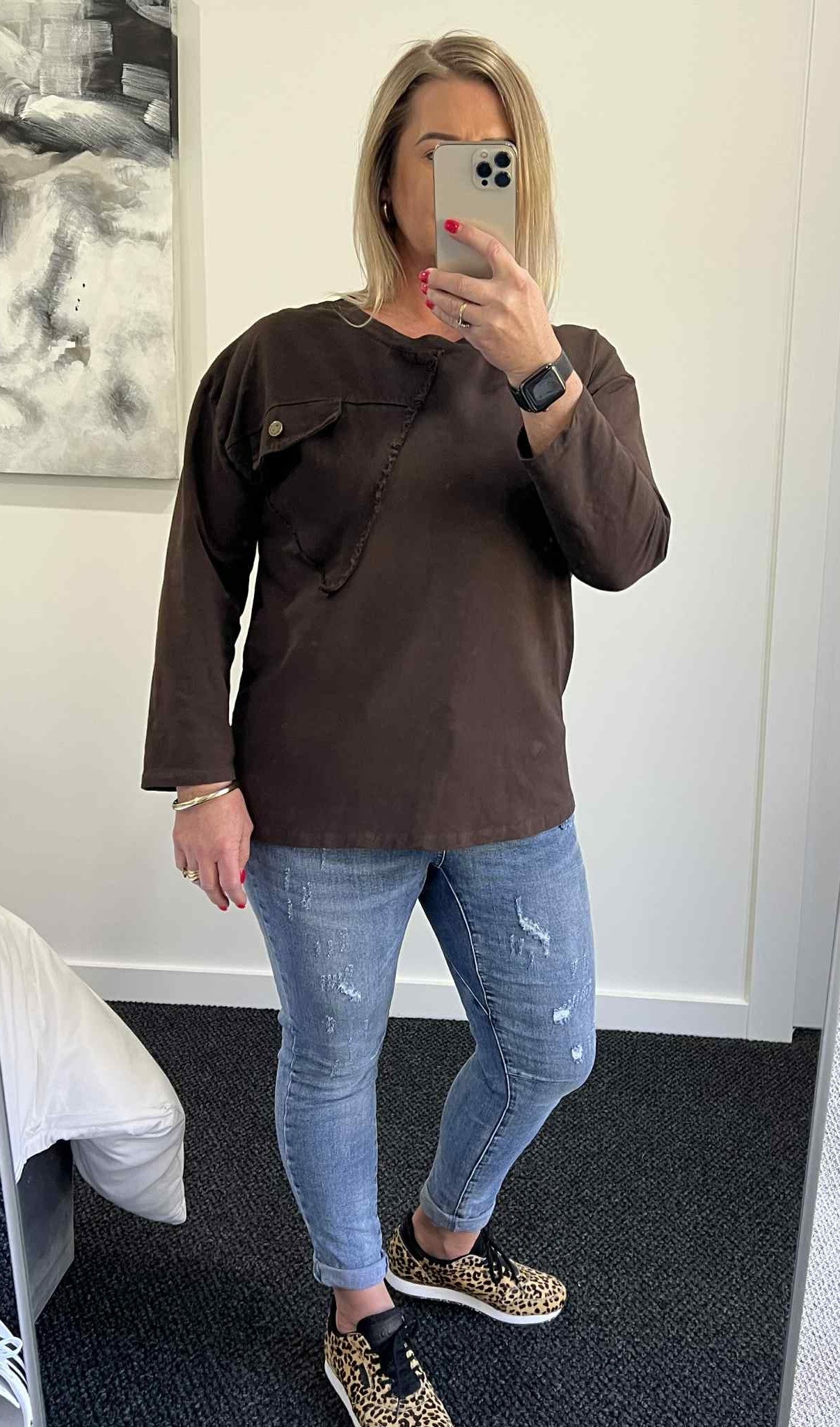 Daisy Denim Pocket Top