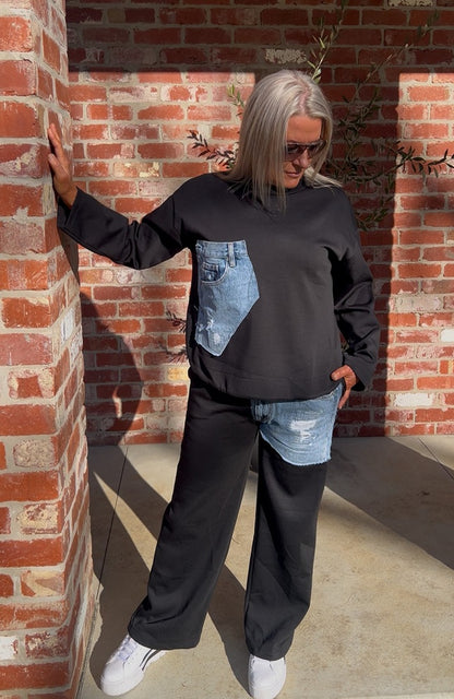 Dallas Denim Patch Top