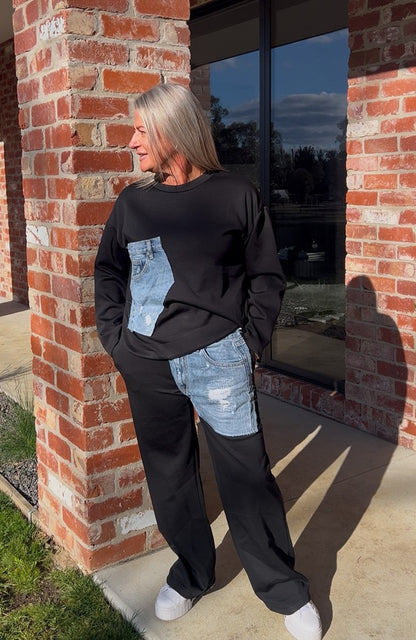 Dallas Denim Patch Top