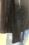 Black Oversized Distressed Knit