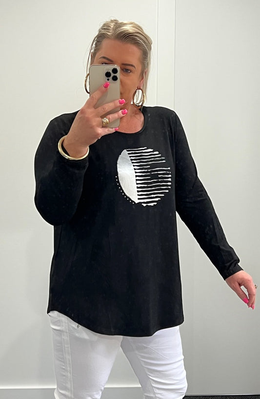 Eclipse Long Sleeve Tee - Black