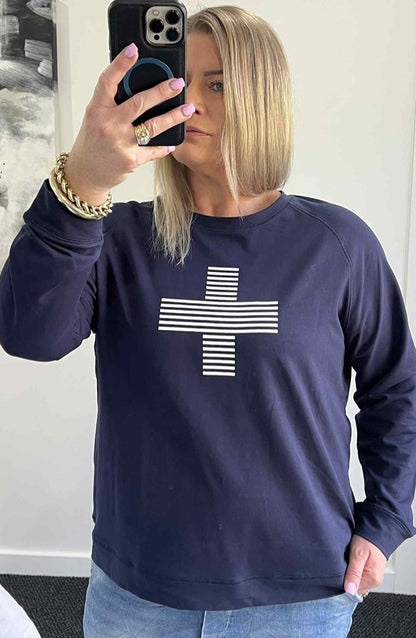 French Terry Print Crew