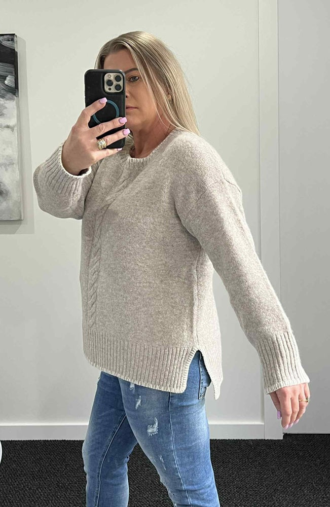 Kelly Cable Blanket Stitch Jumper
