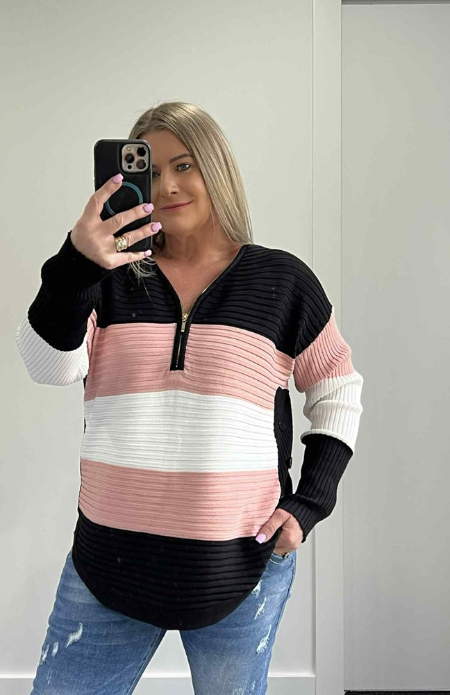 Kelly Zip Neck Knit