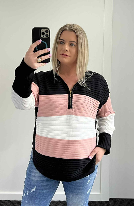 Kelly Zip Neck Knit