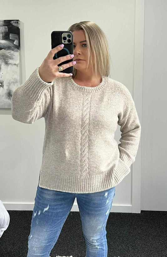 Kelly Cable Blanket Stitch Jumper