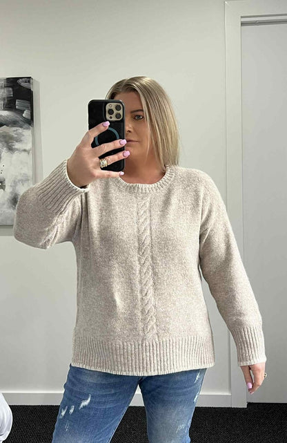 Kelly Cable Blanket Stitch Jumper