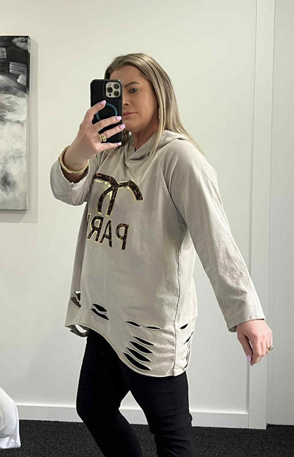 Paris Cutout Hoodie