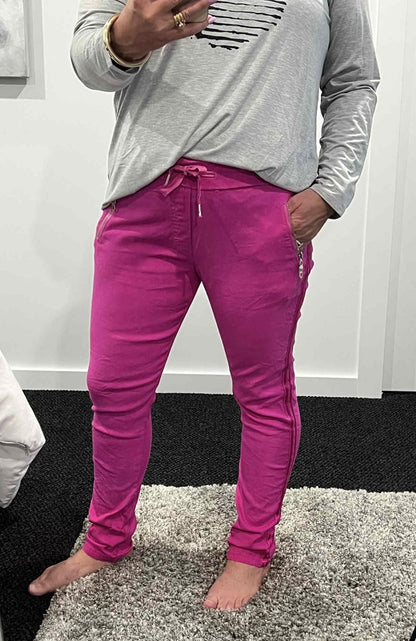 Bessie Zip Pocket Joggers - Pink