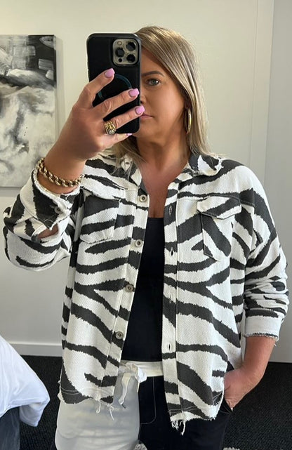 Lola Light Weight Zebra Shacket