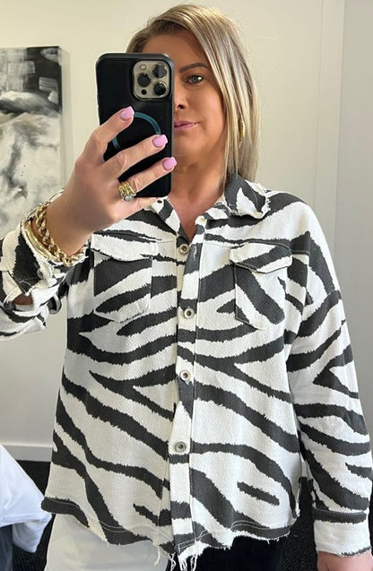 Lola Light Weight Zebra Shacket