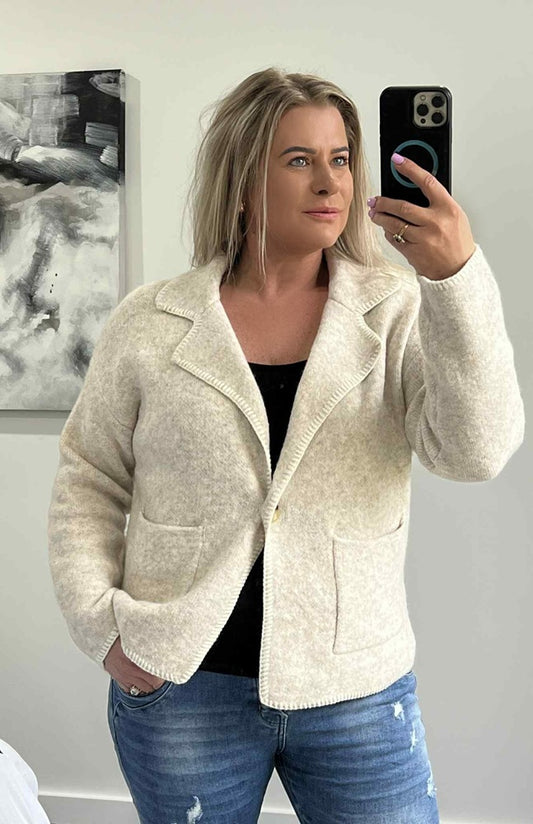 Stevie Blanket Stitch Knit Jacket